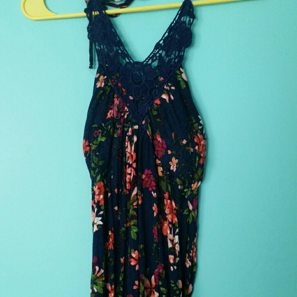 Floral halter maxi